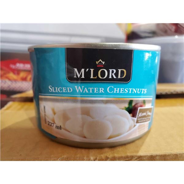 M Lord Sliced water chestnut case lot of 12 x 227ml