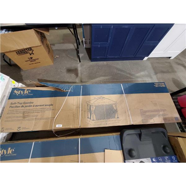 New Style Selections Soft Top Gazebo with Gray Canopy & Curtain & Black Netting 10'x12'