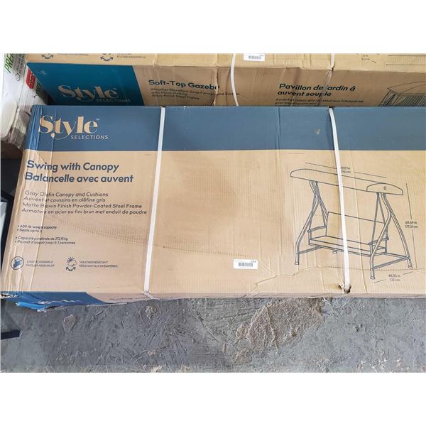 NEW Style Selections yard/patio Swing with Canopy in box
