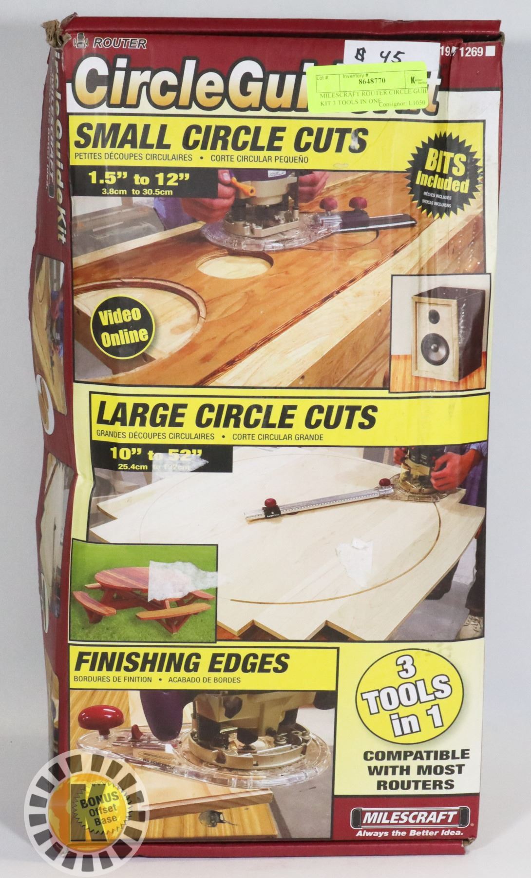 MILESCRAFT ROUTER CIRCLE GUIDE KIT 3 TOOLS IN ONE