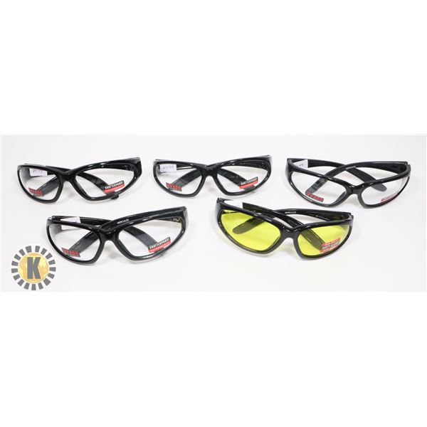 LOT OF 5 SAFETY GLASSES