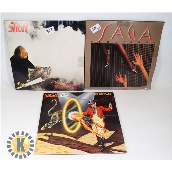 3 SAGA  ALBUMS ON VINYL
