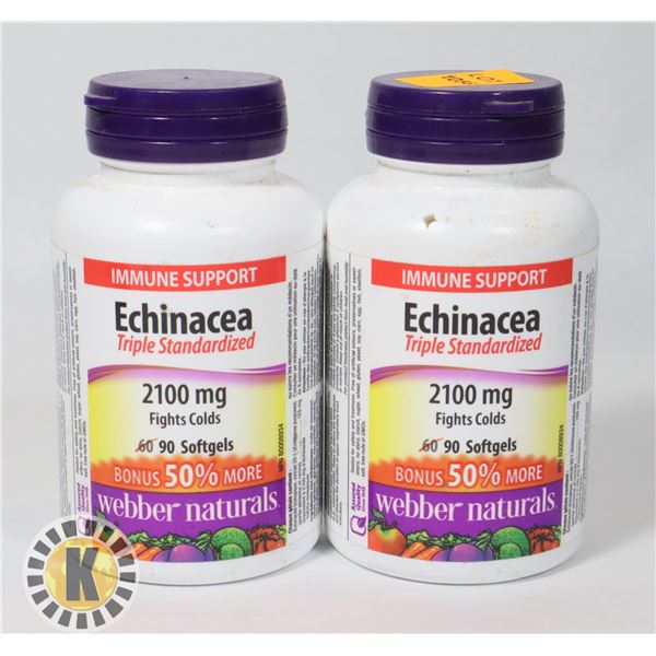 LOT OF 2 ECHINACEA  2100MG SOFTGELS 90 COUNT