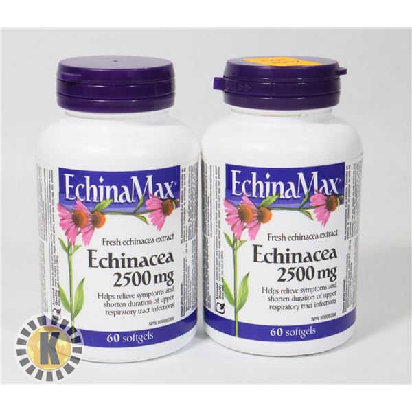 LOT OF 2 ECHINACEA 2500MG SFTGELS 60 COUNT