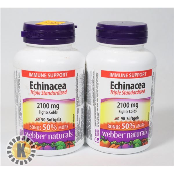 LOT OF 2 ECHINACEA  2100MG SOFTGELS 90 COUNT