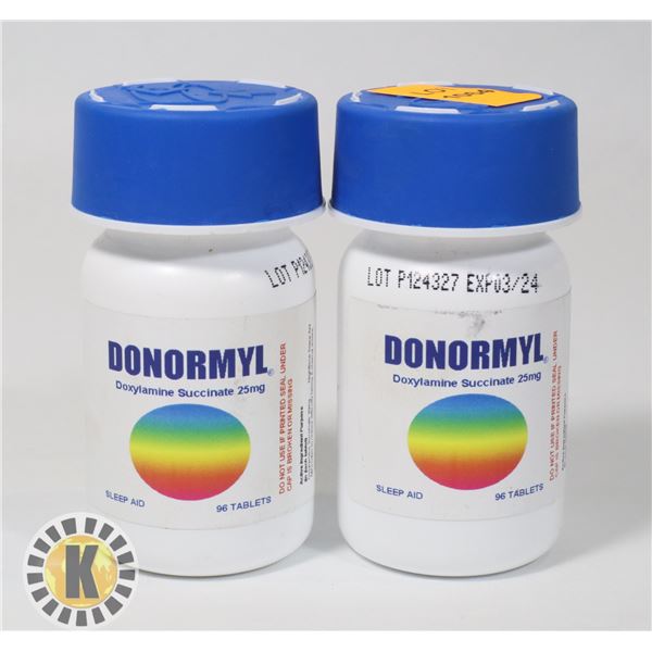 LOT OF 2 DONORMYL 25MG 96 TABLETS