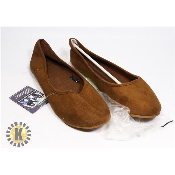 WOMENS BROWN FLATS SIZE 10