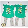 2 CAT AND JACK GIRLS 3T IRISH THEMED TEE & TIGHTS