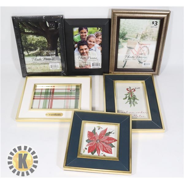 LOT OF 6 ASSORTED SMALL PICTURE FRAMES