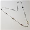 Image 2 : SILVER MULTI GENUINE GEMSTONE 18" NECKLACE