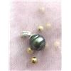 Image 2 : SILVER GENUINE TAHITION PEARL 12-33MM CZ PENDANT
