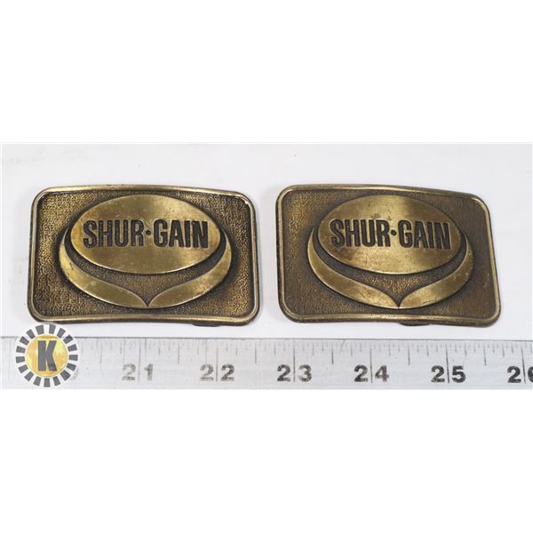 LOT OF 2 SHUR GAIN CENTURY CANADA BELT BUCKLES