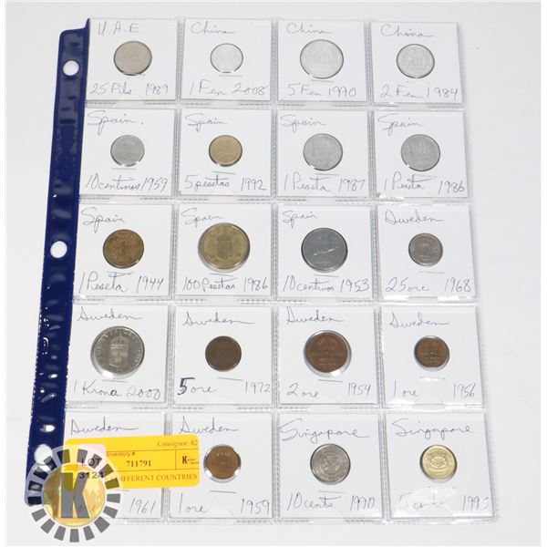 20 COINS 5 DIFFERENT COUNTRIES