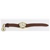Image 1 : TIMEX GOLD RIM BROWN LEATHER STRAP WRIST WATCH