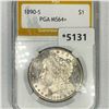 Image 1 : 1890-S Morgan Silver Dollar PGA-MS64+