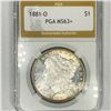 Image 1 : 1881-O Morgan Silver Dollar PGA-MS63+