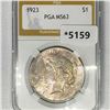 Image 1 : 1923 Silver Peace Dollar PGA-MS63