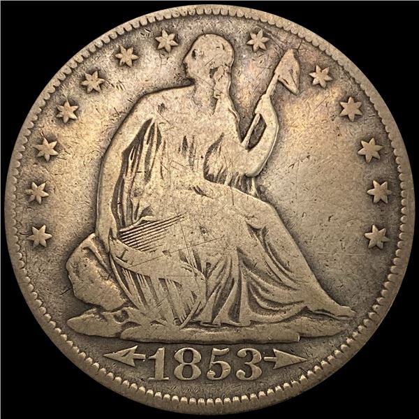 1853 Arws & Rays Seated Lib Half Dollar NICE CIRC