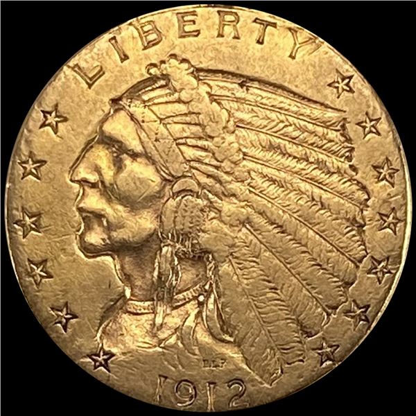 1912 $2.50 Gold Quarter Eagle NEARLY UNCIRCULATED