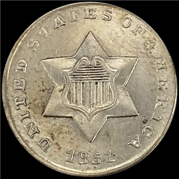 1851 Silver Three Cent UNCIRCULATED