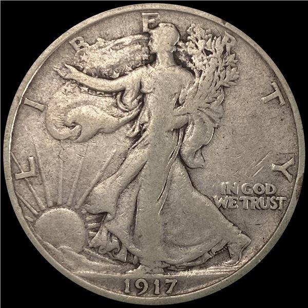 1917-D Walking Liberty Half Dollar LIGHTLY CIRC