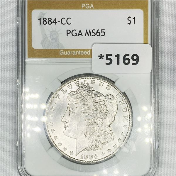 1884-CC Morgan Silver Dollar PGA-MS65