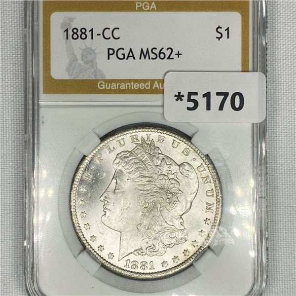 1881-CC Morgan Silver Dollar PGA-MS62+