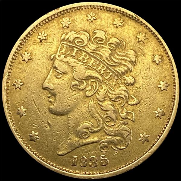 1835 $5 Gold Half Eagle CLOSELY UNCIRCULATED