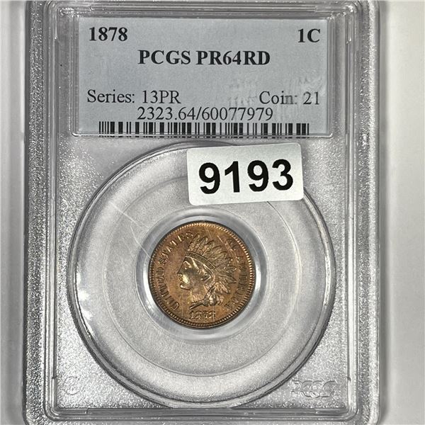 1878 Indian Head Cent PCGS-PR64 RD