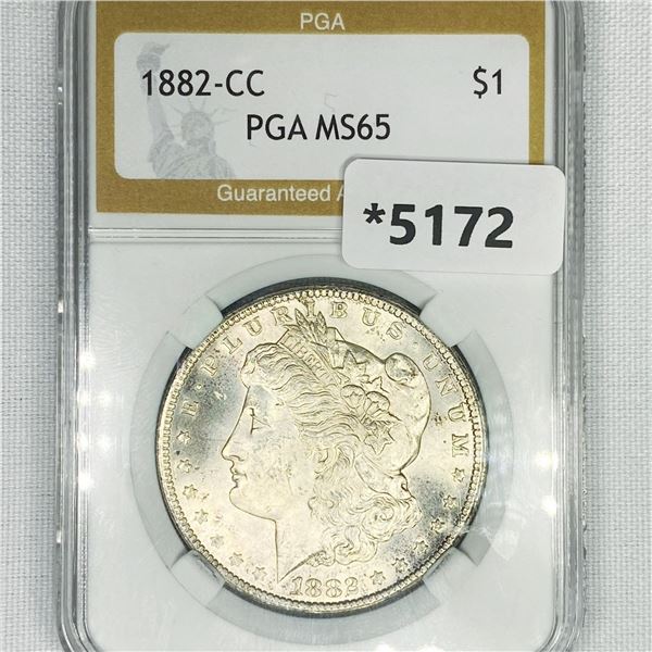 1882-CC Morgan Silver Dollar PGA-MS65