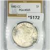 Image 1 : 1882-CC Morgan Silver Dollar PGA-MS65