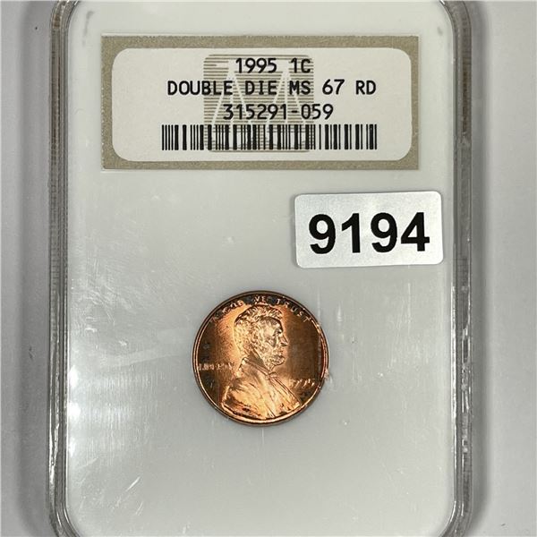 1995 DD Wheat Cent NGC-MS67 RD