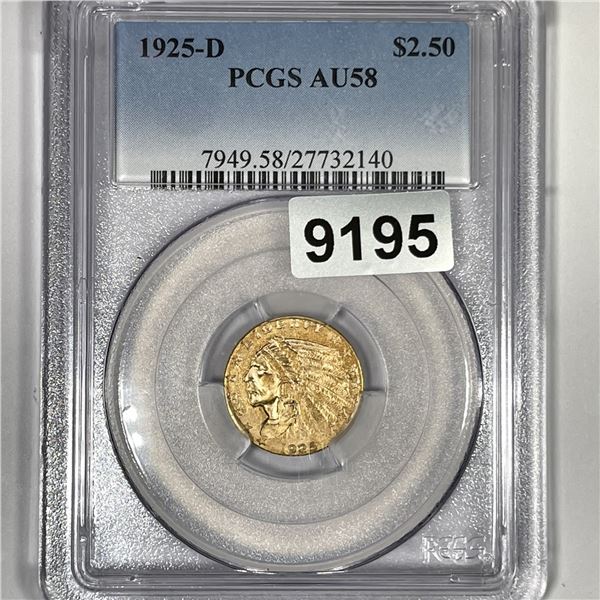 1925-D $2.50 Gold Quarter Eagle PCGS-AU58