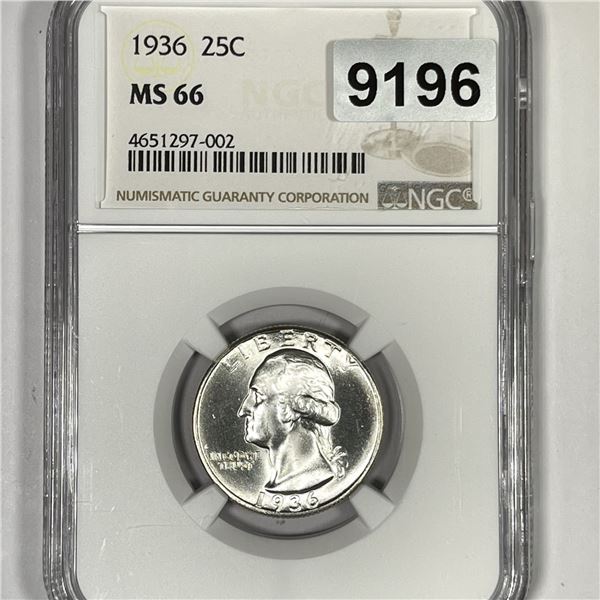 1936 Washington Silver Quarter NGC-MS66