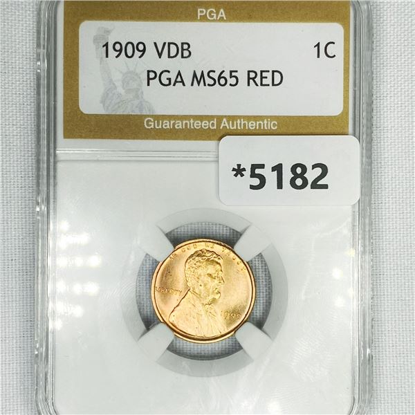 1909 VDB Wheat Cent PGA-MS65 RED