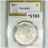 Image 1 : 1921 Morgan Silver Dollar PGA-MS65