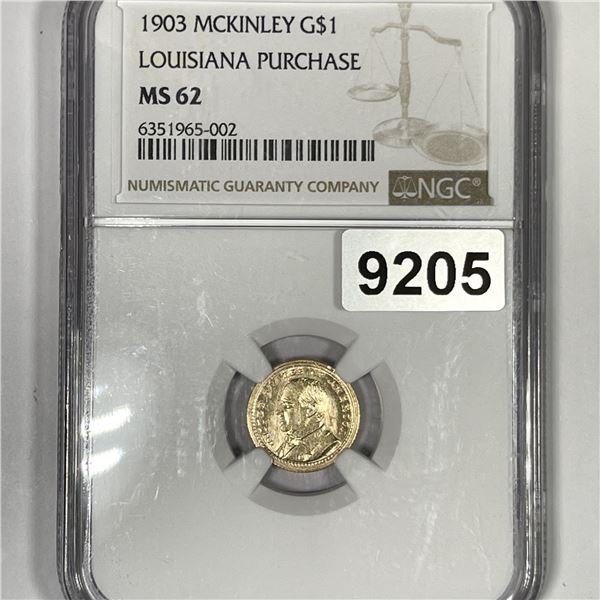 1903 McKinley Rare Gold Dollar NGC-MS62