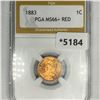 Image 1 : 1883 Indian Head Cent PGA-MS66+ RED
