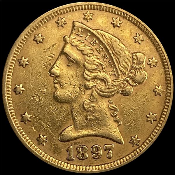 1897 $5 Gold Half Eagle CLOSELY UNCIRCULATED