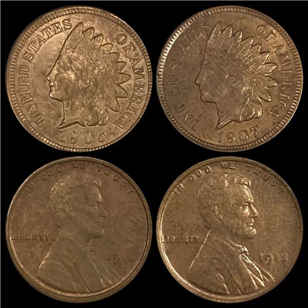 (4) Misc Cents CLOSELY UNCIRCULATED