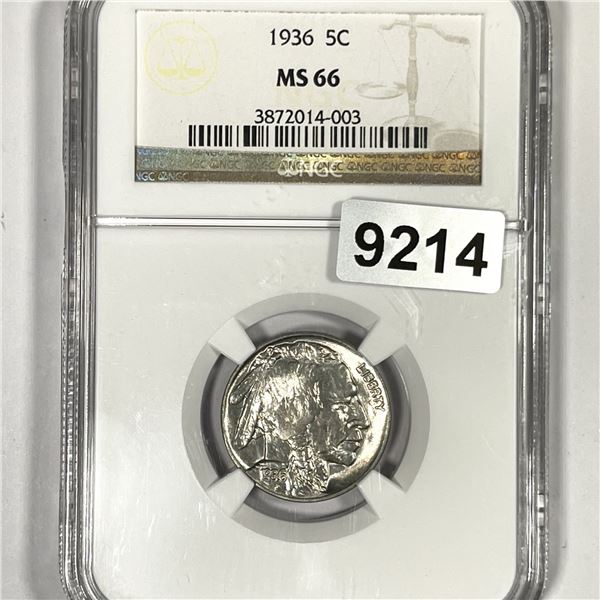 1936 Buffalo Nickel NGC-MS66