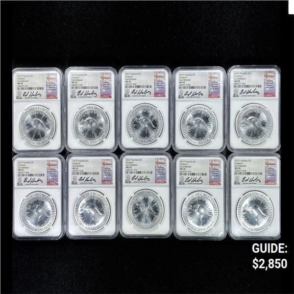 (10) 2021 Australian Silver Dollar NGC - MS70