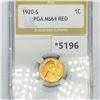 Image 1 : 1920-S Wheat Cent PGA-MS64 Red