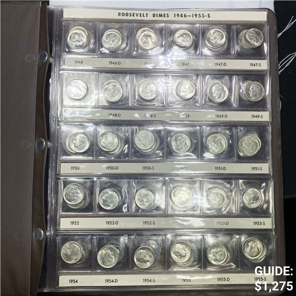 1946-1980 Roosevelt Dime Book / 90 Coins -