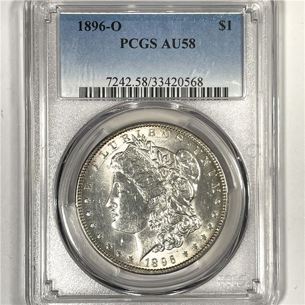 1896-O Morgan Silver Dollar PCGS-AU58