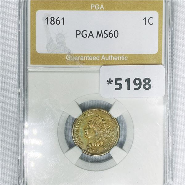 1861 Indian Head Cent PGA-MS60