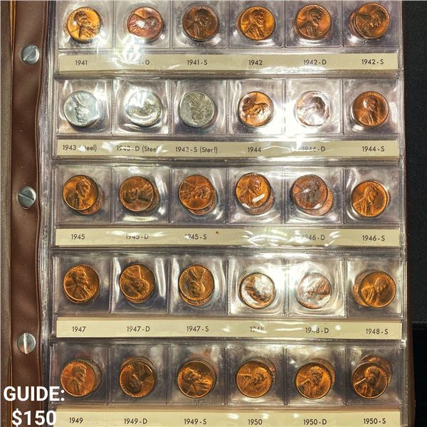 1941-1982 Lincoln Cent Book / 143 Coins -