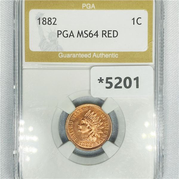 1882 Indian Head Cent PGA-MS64 Red