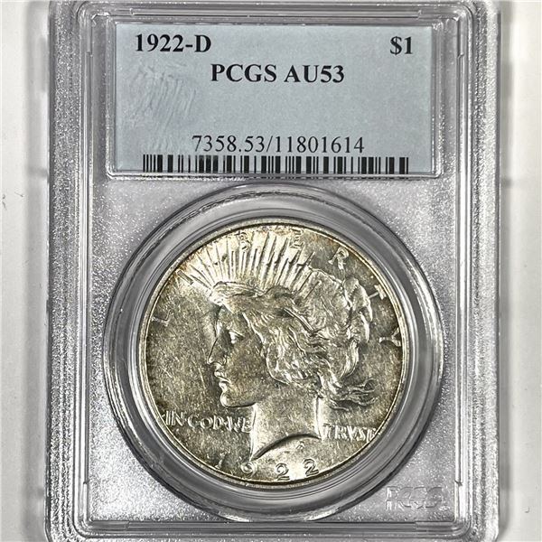 1922-D Silver Peace Dollar PCGS-AU53