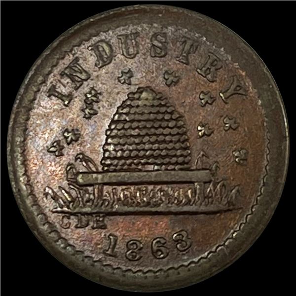 1863 Industry One Cent CLOSELY UNCIRCULATED